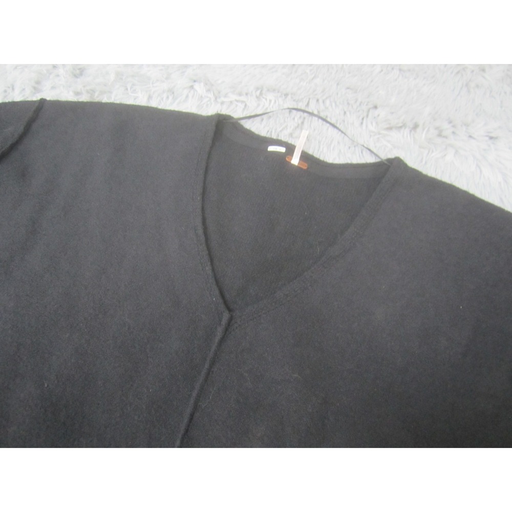 Free‎ People Womens Small Sweater Black Long Sleeve V-Neck Casual Knit - Picture 2 of 9